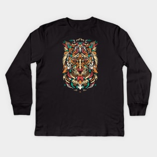 Sentinel Wolf Barong Bali Denpasar Kuta Beach Kids Long Sleeve T-Shirt